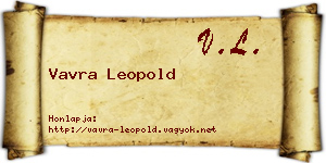 Vavra Leopold névjegykártya